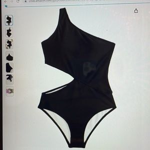 Women’s Black One Piece One Shoulder Bathing Suit